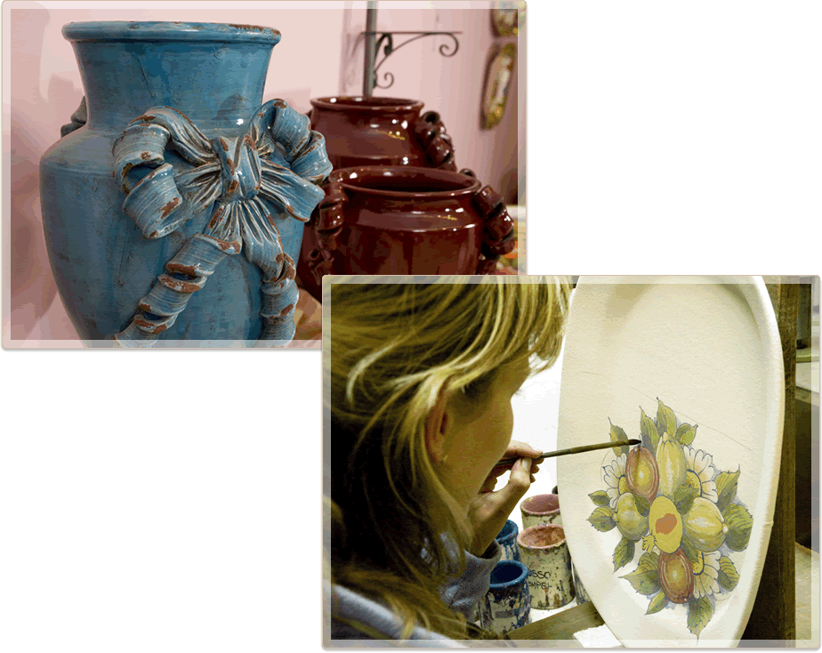 Ceramics Artisans Florence hand painted decorations
